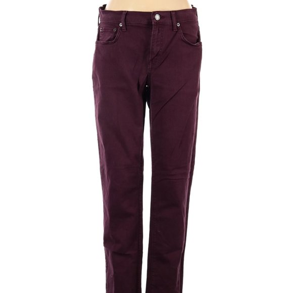 Gap Jeans Maroon Purple Straight Leg Cut Mid Rise Waist Sz 26 #155 - Picture 1 of 4
